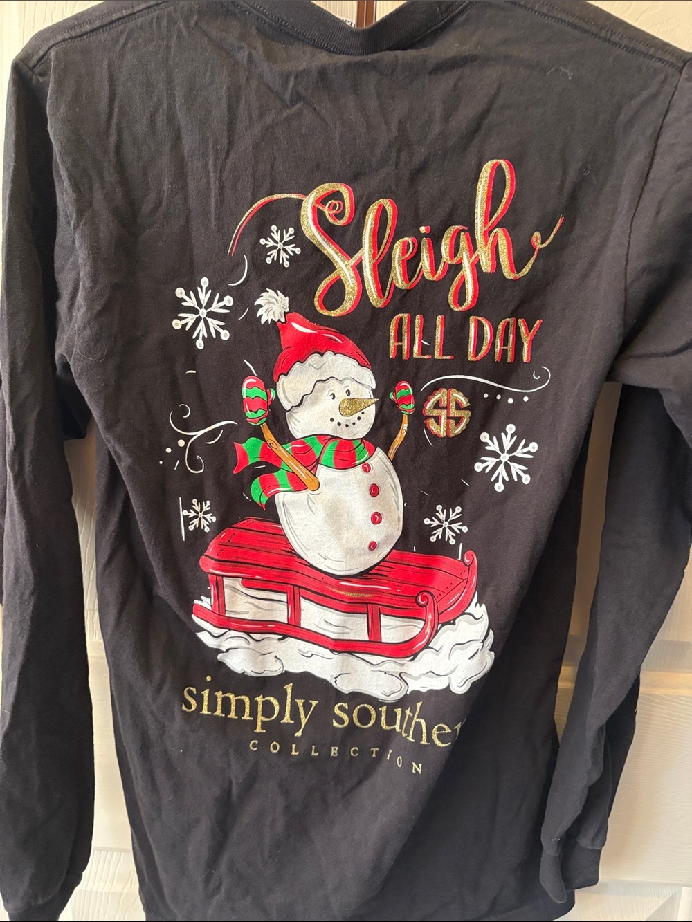 Simply Southern Black Long Sleeve Logo Tee size small